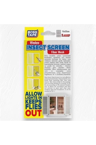 Boss Tape Pencere Cam Sineklik 75x125cm Cırt Bantlı