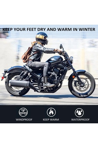 Symbee Motosiklet Sürüşü İçin Siyah Su Geçirmez, Rüzgar Dayanıklı Ayak Koruması - Unisex, 2 Adet