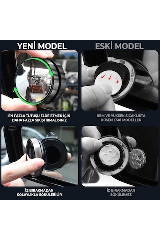 360 Derece Prizmatik Ayarlanabilir Vantuzlu Oto Kör Nokta Aynası Siyah