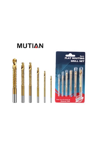 Yunboo 6'lı Tungsten Kaplama Hss Testere Dişli Matkap Ucu Seti - 3-8mm Çaplı, Çelik/ahşap/plastik İçin Hızlı Ve Keskin Delme