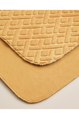 English Home Gridline Kaydırmaz Taban Banyo Paspası Seti 60x80 Cm + 40x60 Cm Hardal