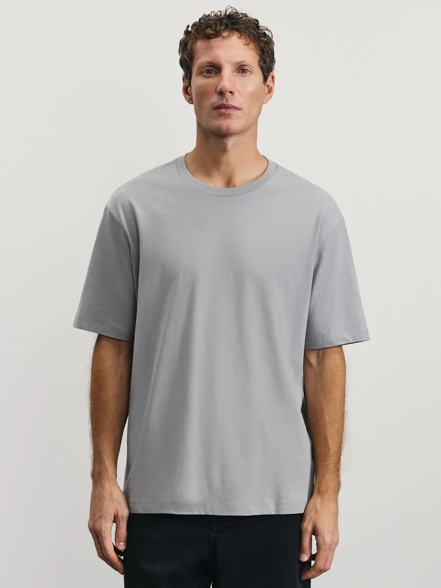 Zarına Oversize Pamuklu Temel Tişö 233150671 Gri