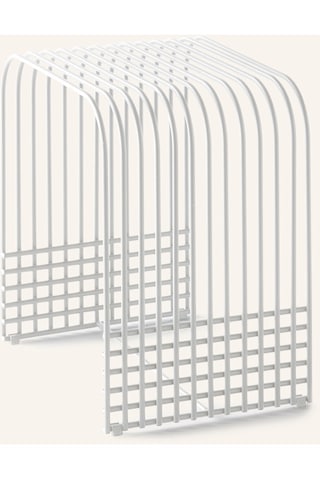 Jan Dijkstra Tasarımı Toz Boyalı Metal Yan Sehpa,modellenebilir Elemanlı, 44 X 31 X 42 Cm Beyaz