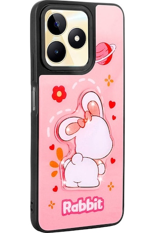 Realme C55 4g İle Uyumlu Kılıf Parlayan Kabartmalı İkonik Figürlü Silikon Kapak