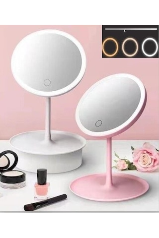 Led Işıklı Dokunmatik Makyaj Aynası 3 Kademeli Işık Ayarlı