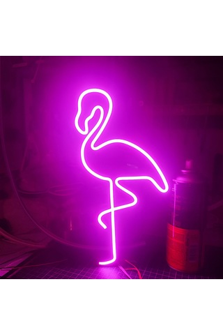 Flamingo Neon Led 3d Baskı Pembe