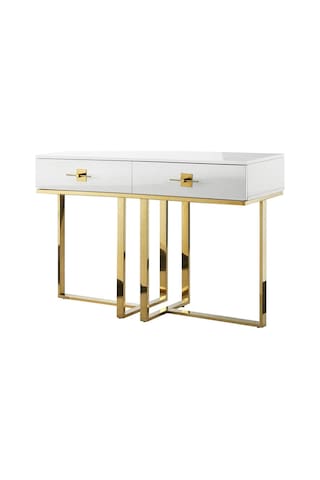 Rihanna Gold Metal Beyaz Dresuar Beyaz