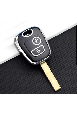 Gma Keys Peugeot 106 107 206 207 306 307 406 407 Citroen C1 C4 Nano Anahtar Kılıfı Siyah Gümüş Renk