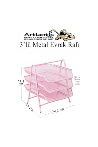 Beyaz Metal Evrak Rafı 3 Lü Ve Masaüstü Kalemlik 1 Paket Masaüstü A4 Dosya 3 Katlı Düzenleyici Kağıt Tepsisi Metal Beyaz