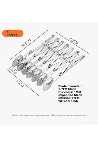Aubyhe 7 Tekerlekli Paslanmaz Çelik Pasta Dilimi, Pizza Ve Gofret Kesici, Ev Ve Profesyonel Mutfaklar İçin Pratik Kullanım Diğer
