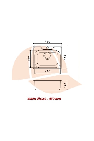 46 X 37 Mutfak Eviyesi 4637gr Keten Dokulu Krom