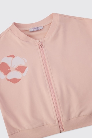 Panço Kız Çocuk Baskılı Pembe Sweashirt