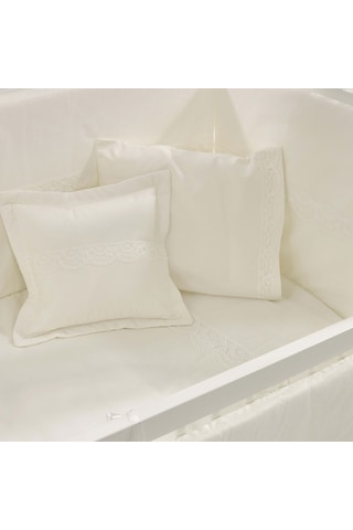 Meltem Kids Mondo İncili Krem Pamuklu Bebek Uyku Seti 60 x 120 CM Krem