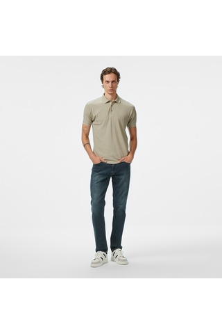 Nautica Erkek Bej Regular Fit Polo Yaka T-shirt Düz K55303t Bej