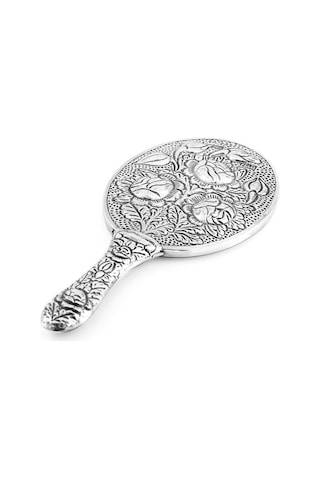 Altın Sepeti GA023 Çiçekli Gümüş Papatya El Aynası