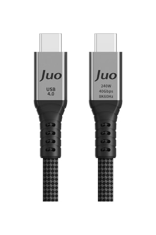 Juo Usb 4.0 240w 40gbps Thunderbolt 4 8k 60hz Usb-c Görüntü Aktarım Ve Type-c Hızlı Şarj Ve Data Kablosu 1 Metre