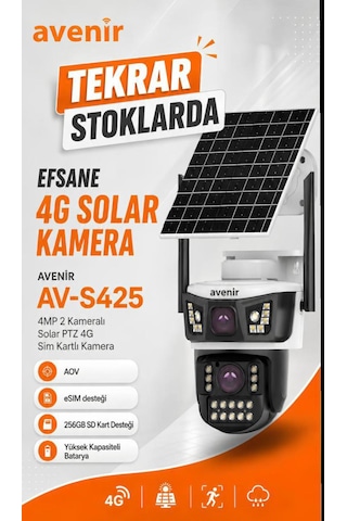 Av-s425 4g Solar Güvenlik Kamerası Elektrik Olmasa Da Güvenlik Devam Eder
