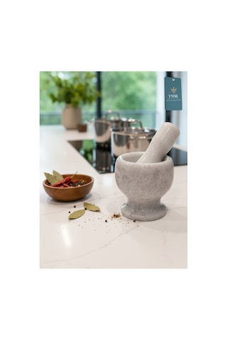 Chacha Home Luxury Granito El Yapımı Doğal Mermer Havan & Tokmak Seti - Beyaz