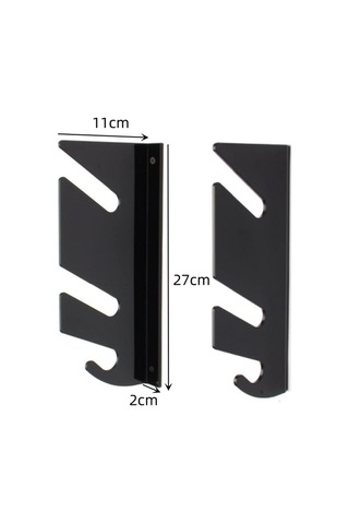 Yx018 1 Çift Dört Tekerlekli Kaykay Duvara Montaj Braketi Siyah