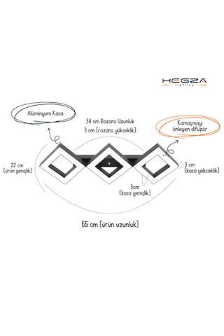 Amigo Gri Kasa, Beyaz Işık Modern Plafonyer Led Avize GRİ RENK
