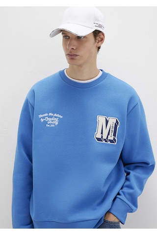 Mavi - M Logo Nakış Detaylı Mavi Sweatshirt 0s10492-81330 Mavi