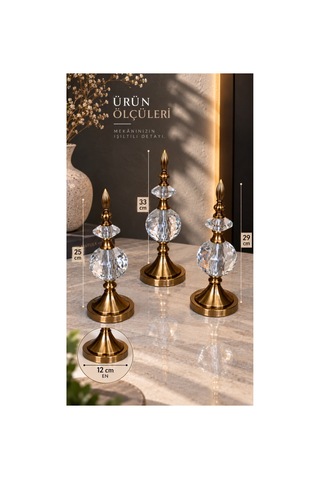 Kristal Detaylı Metal Gövdeli Dekoratif Aksesuar Bronz 62503692