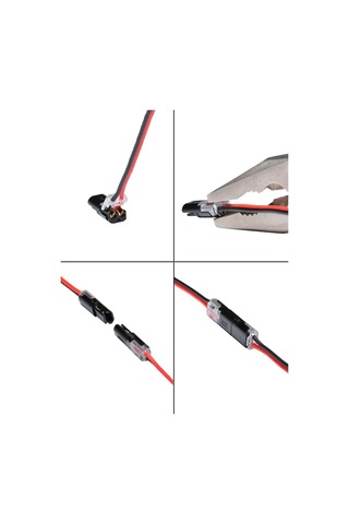 Fobz Kablolar İçin Hızlı Takmalı 2 Pinli Bağlantılar 10 Adet 5 Çift 334098568 Siyah