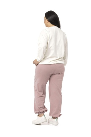 Büyük Beden İki İplik Pudra Eşofman Takımı-pudra Pudra