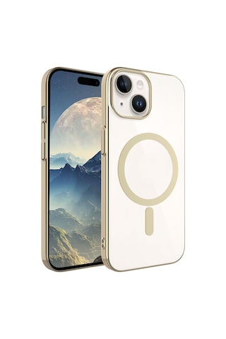 Apple Uyumlu iPhone 15 Plus Kılıf Zore Wireless Şarj Özellikli Pixel M-safe Kapak Siyah