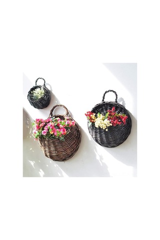 Xindoker Doğal Deniz Çimi Oluşturulan Duvar Montajlı Süs Çiçek Sepeti - Ev Bahçe Dekorasyonu İçin Fonksiyonel Bitki Taşıyıcı Çok Renkli