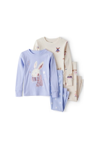 Kız Çocuk Ekru Pijama Set Ekru