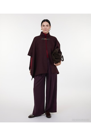 Yargıcı Toka Detaylı Panço 26kkyl6015x 016 Bordo