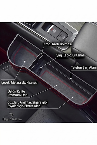 Araç Koltuk Arası Organizer Boşluk Doldurma Siyah universal