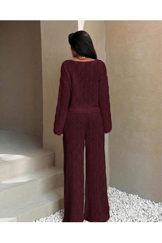 Hidafashion Ajurlu Takım Bordo