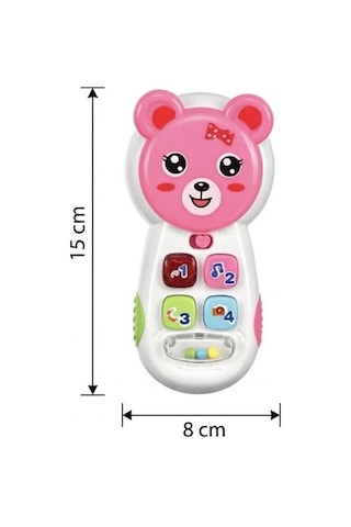 Tıfıl Toys Eğitici Aynalı Müzikli Telefon - Işıklı Sevimli Ayıcık Figürlü Bebek Gelişim Oyuncağı