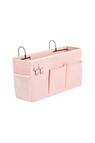Suntek Yatak Başı Askılı Saklama Çantası Düzenleyici Pembe