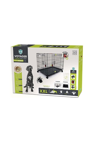 M-pets Voyager Tekerlekli 2 Kapılı Köpek Kafesi Xxlarge Siyah 122x76x84 Cm 244-52013.05