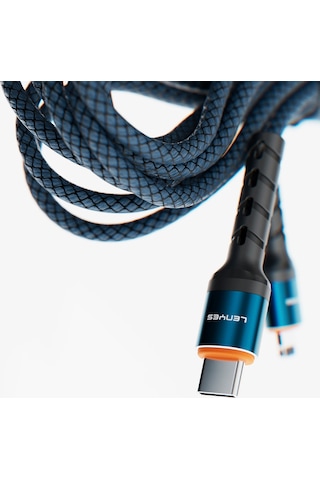 Lenyes Lc515 Type-c To Lightning Pd Kablo Hızlı Şarj Özellikli Data Ve Şarj Kablosu 30w 1m Mavi