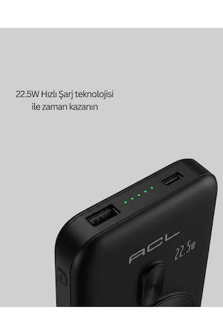 22.5w Hızlı Şarj Destekli Manyetik Powerbank Kompakt Tasarım Açık