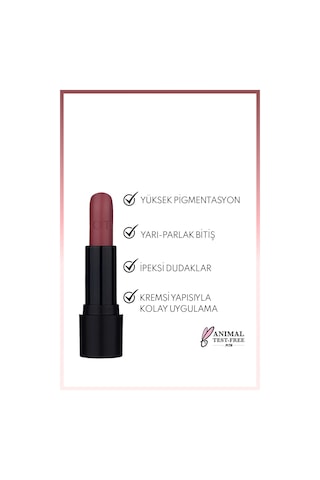 Note Cosmetique Deep Impact Lipstick Kremsi Dokulu Yarı Parlak Ruj 08 Sophisticate Burgundy - Kırmızı