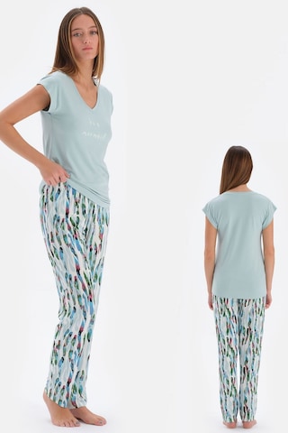 Eros 33580 Kadın V Yaka Kısa Kol Pijama Takımı-mint Mint