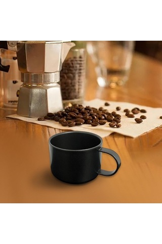 Pazly Açık Kahve Fincanı Yeniden Kullanılabilir 100 Ml Siyah Kahve Fincanı Siyah