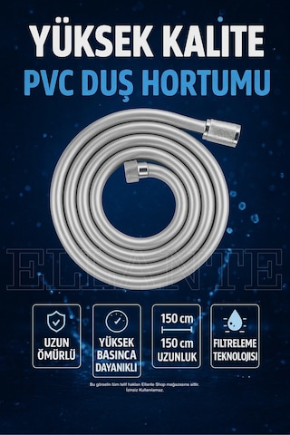 Lüx Duş Seti Geniş Duş Başlığı & Yüksek Kalite Pvc Hortum Çok Renkli