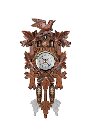 Xindoker Orta Boy Ahşap Kukulka Duvar Saati - Klasik Avrupa Stili - Otomatik Sesli - Salon Dekoru - 303 Model 3 Çok Renki
