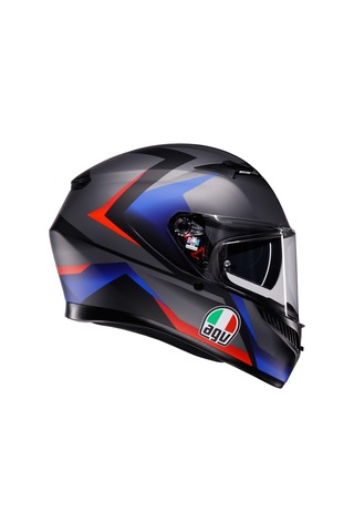 Agv K3 Mplk Striga Kapalı Kask Mat Siyah Mavi