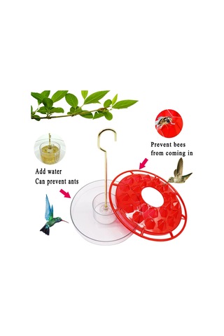 Dofolink 2 Adet Kırmızı Kolibri Besleyici - Kolay İzleme, Kolay Doldurma Ve Temizleme Özellikli Yemleme Aleti