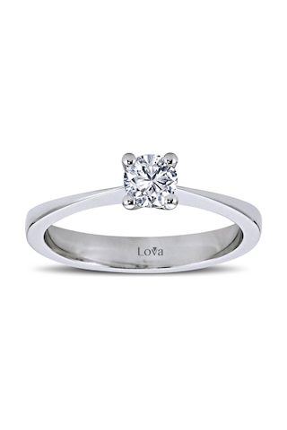 Lova H Renk 0,30 Karat Pırlanta Tektaş Yüzük - Hrd - 1030045