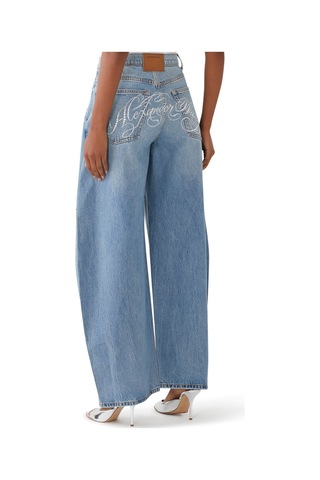 T By Alexander Wang Yüksek Moda Oversized Yuvarlak Jean Pantolon Light Blue