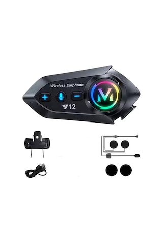 Y12 Motor Kask Kulaklık Rgb Modlu Radyolu Motosiklet Kulaklık 5.3 Bluetooth Intercom Evimdeyokyok