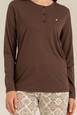 Pierre Cardin Kadın Kahverengi Uzun Kol Nakışlı Pijama Takım Pc9275-s-v1 Pc9275-s-v1